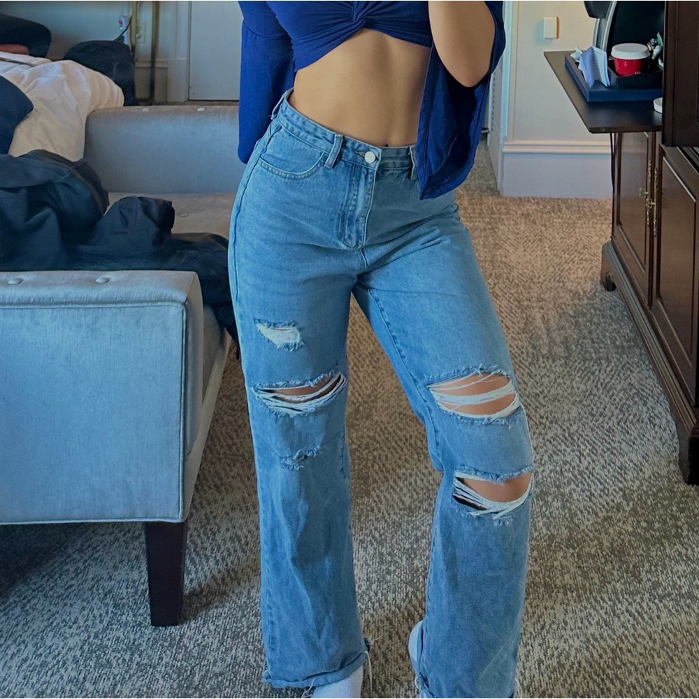 Cider high waisted ripped jeans